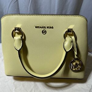 Michael Kors Yellow Satchel with Gold Hardware